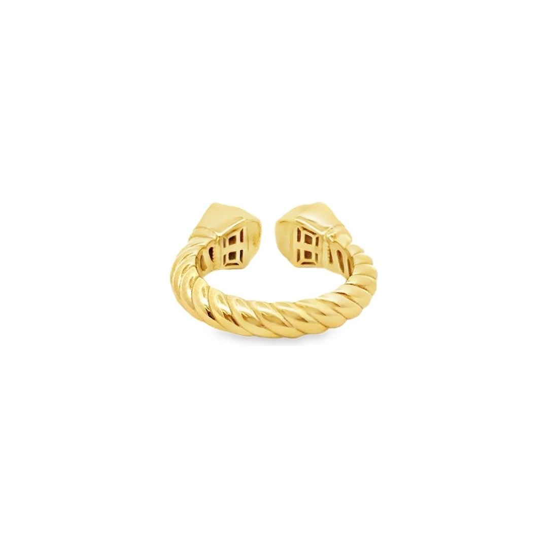 18K Yellow Gold Twisted Open Ring