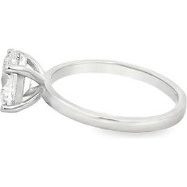 1.5 carat natural oval diamond solitaire ring in white gold band-GIA Certified-G color si1
