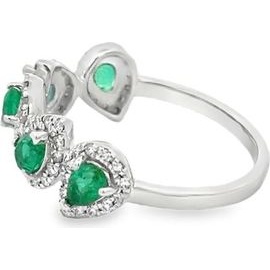 Emerald & Diamond Band – 18K White Gold