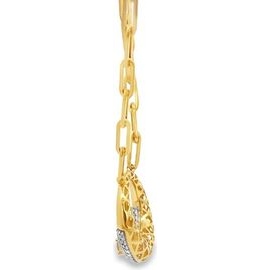 Diamond Pavé Circle Necklace – 18K Yellow Gold