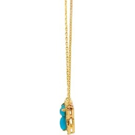 Turquoise Flower Shape Necklace – 18K Yellow Gold