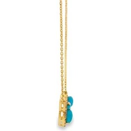 Turquoise Flower Shape Necklace – 18K Yellow Gold