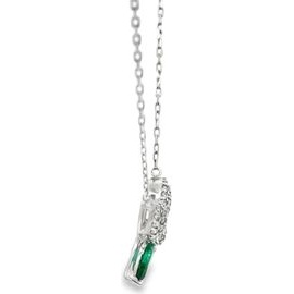 Emerald Butterfly Necklace – 18K White Gold