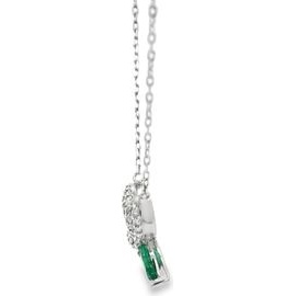 Emerald Butterfly Necklace – 18K White Gold