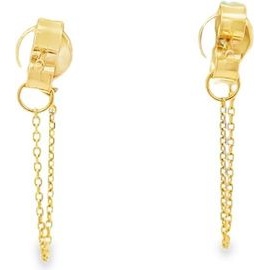 Natural Emerald and Natural Diamonds Pear Halo Stud Earrings – 18K Yellow Gold