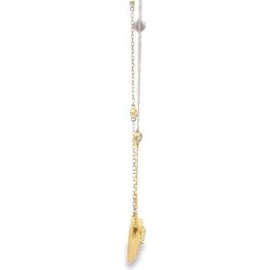 18K Yellow Gold Teardrop Diamond Halo Necklace – Natural Diamonds