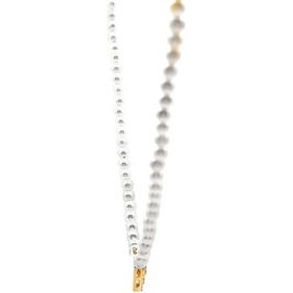 18K Yellow Gold Fresh Water Pearl Strand Necklace with Diamond Pendant