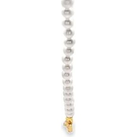 18K Yellow Gold 3mm Fresh Water Pearl & Diamond Bar Necklace