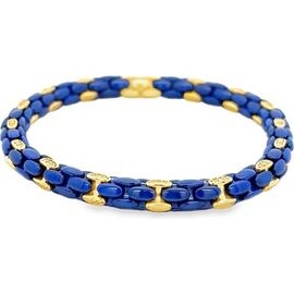 Blue Stretch Bracelet with 18K Yellow Gold Accents