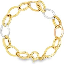 18K Three-Tone Gold Infinity-Link Bracelet