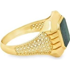 18K Yellow Gold Malachite Ring