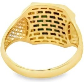 18K Yellow Gold Malachite Ring