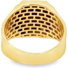 18K Yellow Gold Lapis & Black Stone Ring