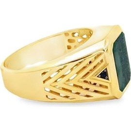 18K Yellow Gold Malachite Ring