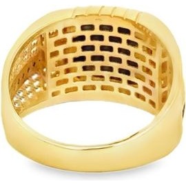 18K Yellow Gold Lapis & Black Stone Ring