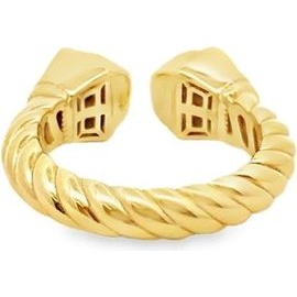 18K Yellow Gold Twisted Open Ring