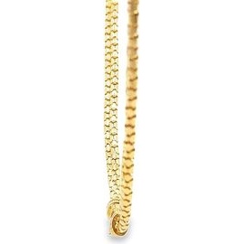 18K Yellow Gold Necklace with Synthetic Stone Accent