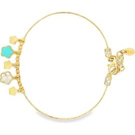 18K Yellow Gold Bracelet with Enamel Charms