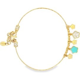 18K Yellow Gold Bracelet with Enamel Charms