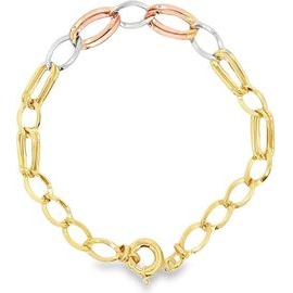 18K Three-Tone Gold Infinity Link Bracelet
