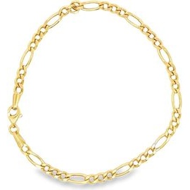 18K Yellow Gold Figaro Link Bracelet