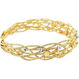 18K Three-Tone Gold Braided Mesh Bracelet