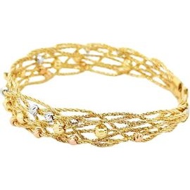 18K Three-Tone Gold Braided Mesh Bracelet