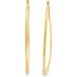 18K Yellow Gold Heart-Shaped Hoop Earrings