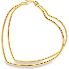 18K Yellow Gold Heart-Shaped Hoop Earrings
