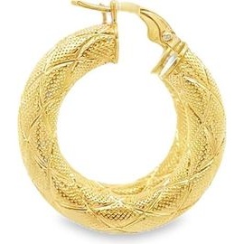 18K Yellow Gold Braided Hoop Earrings