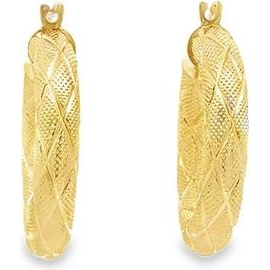 18K Yellow Gold Braided Hoop Earrings