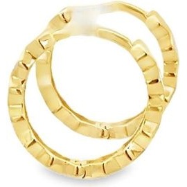 18K Yellow Gold Faceted Hoop Earrings