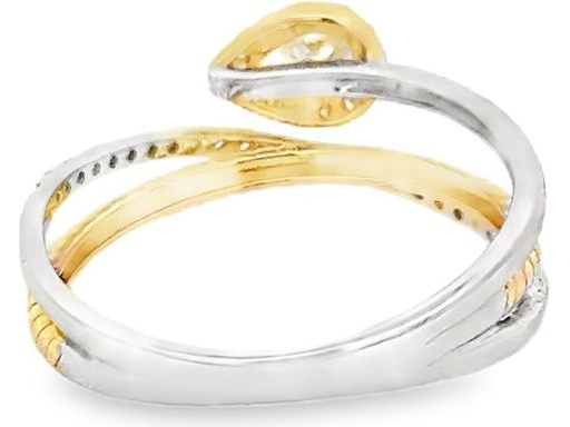 Platinum 900 Natural Pear-Cut Halo and Diamonds Ring with Fixed Triple-Band Design