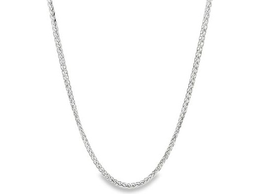 18K White Gold Wheat Chain Necklace – 17.5 inch