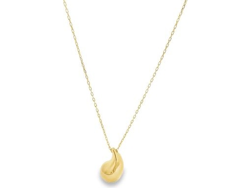 18K Yellow Gold Flame-Shaped Pendant Necklace – Adjustable Chain