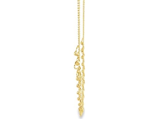 18K Yellow Gold Bib Necklace with Intricate Loop Fringe Design