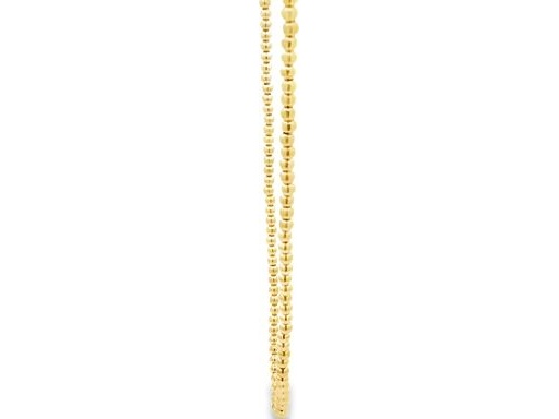 18K Yellow Gold Beaded Chain Necklace – 16.5 Inch Adjustable to 18 Inch – Elegant and Versatile Design