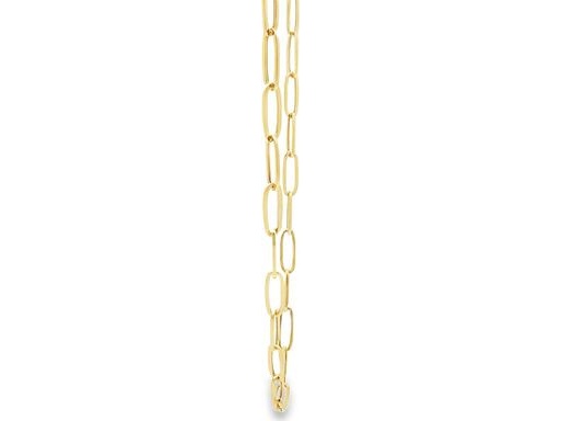 18K Yellow Gold 17.7-Inch Elongated Paperclip Chain Necklace