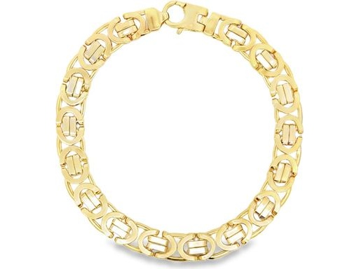 18K Yellow Gold 8.6-Inch Byzantine Chain Bracelet