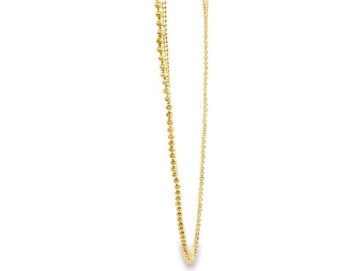 18K Yellow Gold Double Beaded Chain Necklace