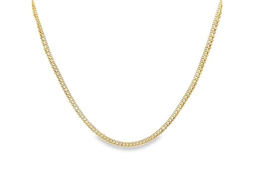 18K Yellow Gold Double Beaded Chain Necklace