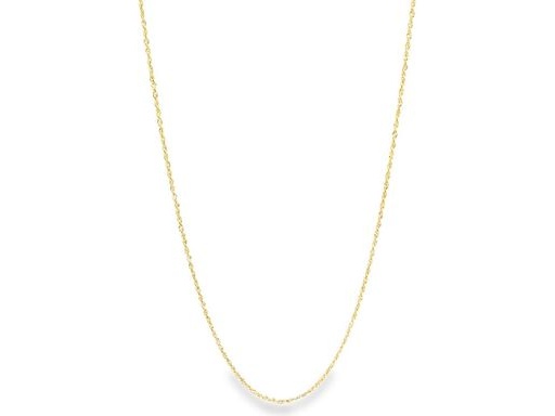 18K Yellow Gold Twisted Rope Chain Necklace – 17 Inches