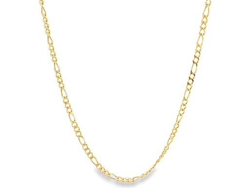 18K Yellow Gold Figaro Chain Necklace – 20 Inches