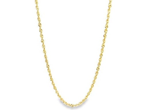 18K Yellow Gold Rope Chain Necklace – 18 Inches