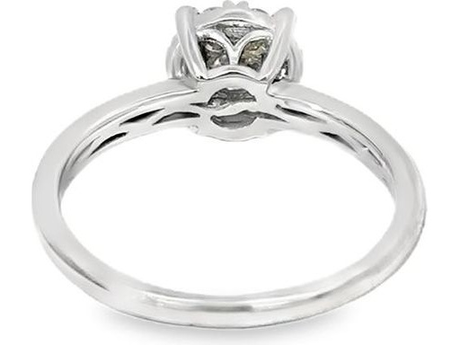 Platinum 900 Cluster Ring with Natural Round-Cut Diamonds