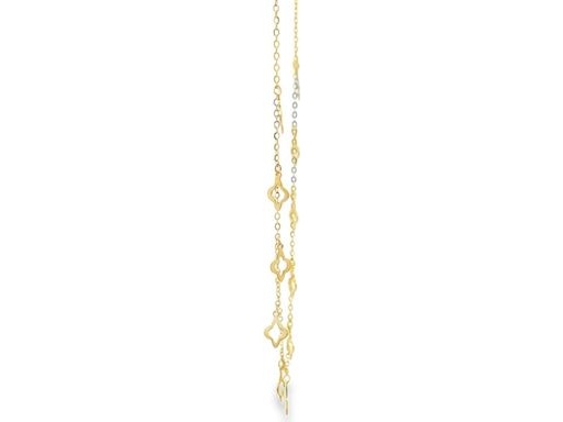 18K Yellow Gold Geometric Dangle Necklace