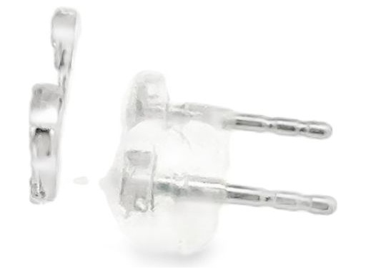 Platinum 900 Teardrop Stud Earrings with Natural Baguette and Round-Cut Diamonds