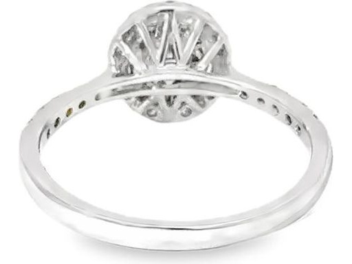 18K White Gold Halo Ring with Fancy Yellow Diamond in Centre