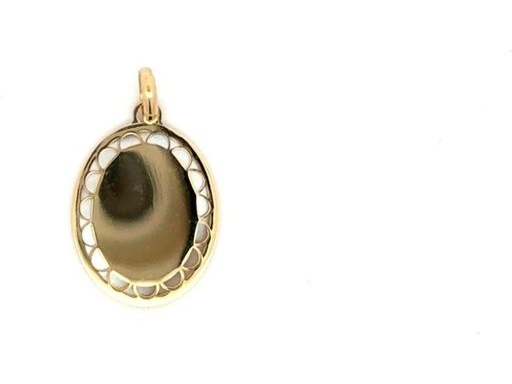 18K Yellow Gold Aries Zodiac Pendant with Mother-of-Pearl Background