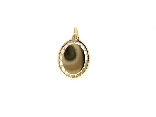 18K Yellow Gold Capricorn Zodiac Pendant with Mother-of-Pearl Background